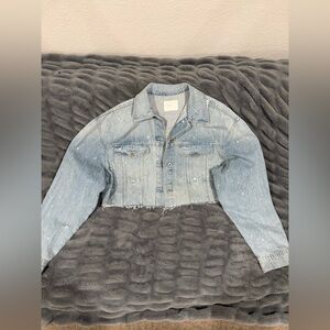 Zara Cropped Light Blue Jean Jacket